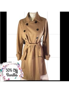 Classic Tan Double-Breasted Women's Coat